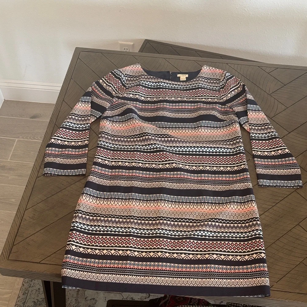 J.Crew Multicolor Striped Long Sleeve Dress‎ Size 2